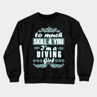 Diving girl diving dolphin oxygen coral Crewneck Sweatshirt